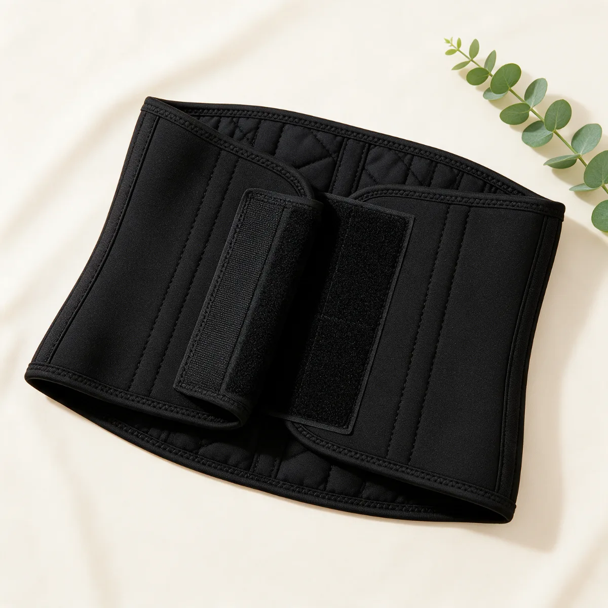 Schwarzes Thermal Korsett mit Klettverschluss